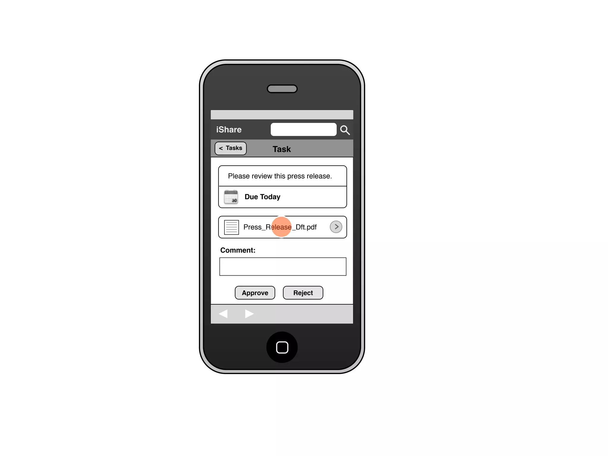Share for iPhone UI Wireframes - User Story Six