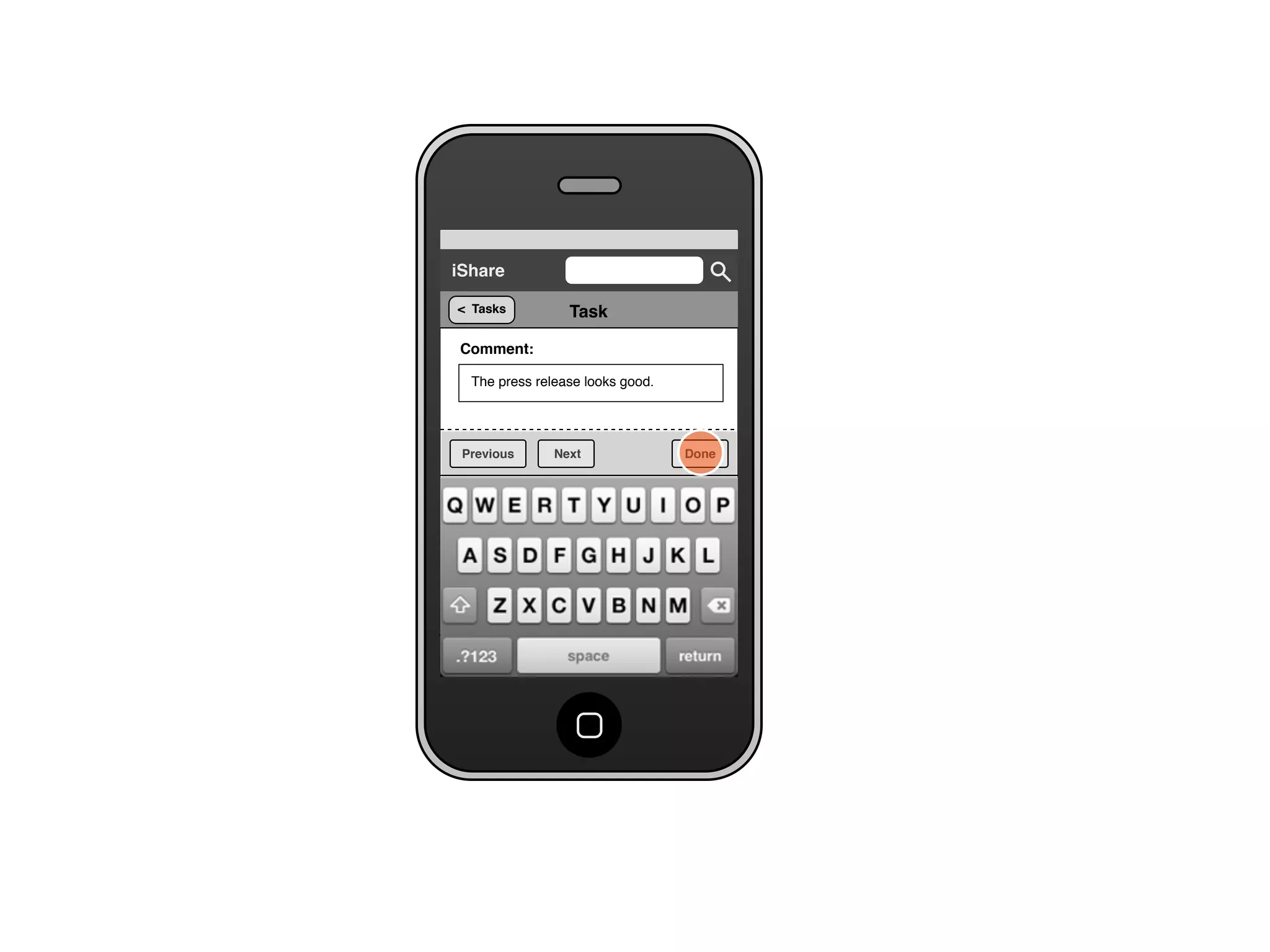 Share for iPhone UI Wireframes - User Story Six