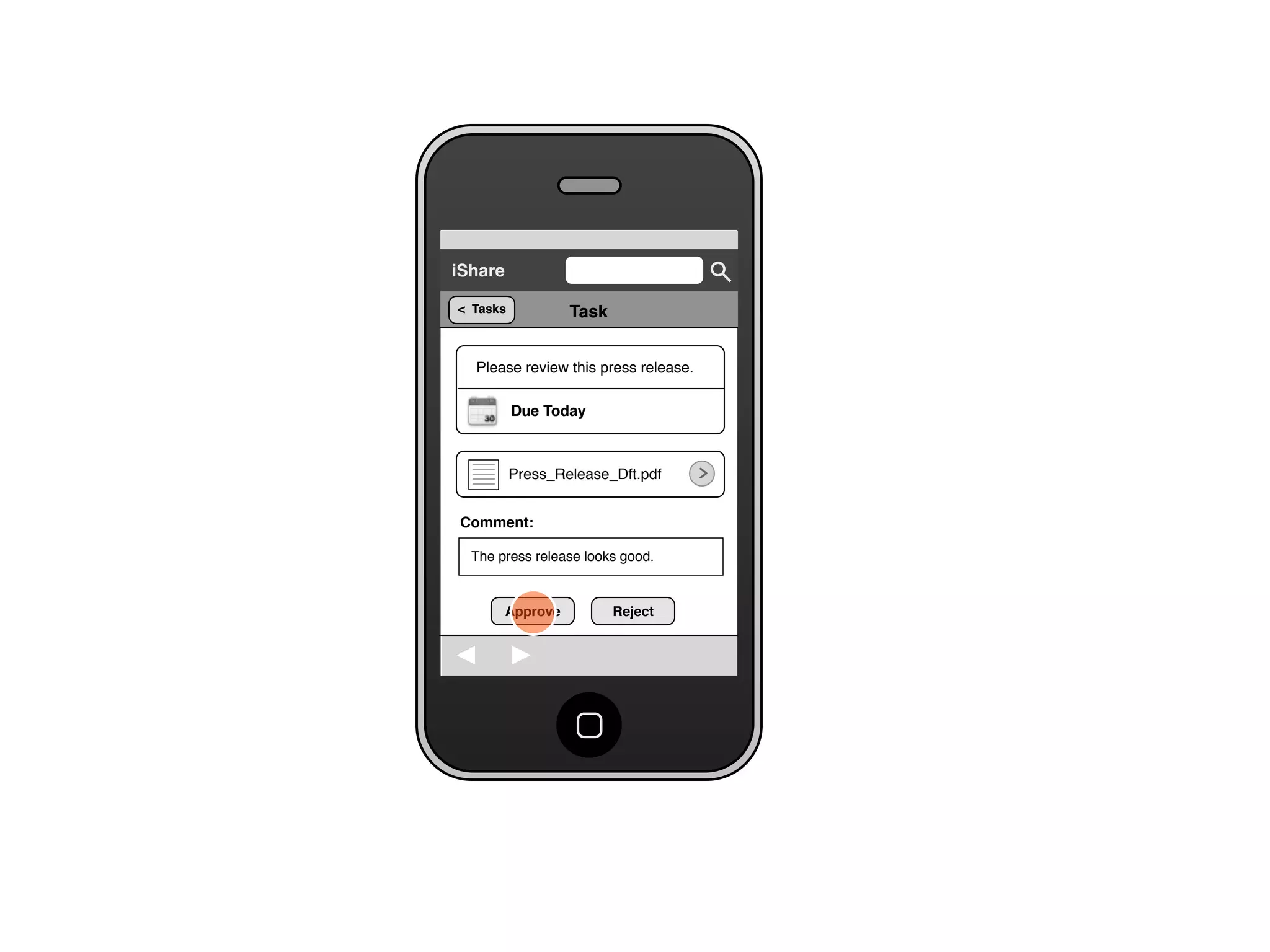 Share for iPhone UI Wireframes - User Story Six