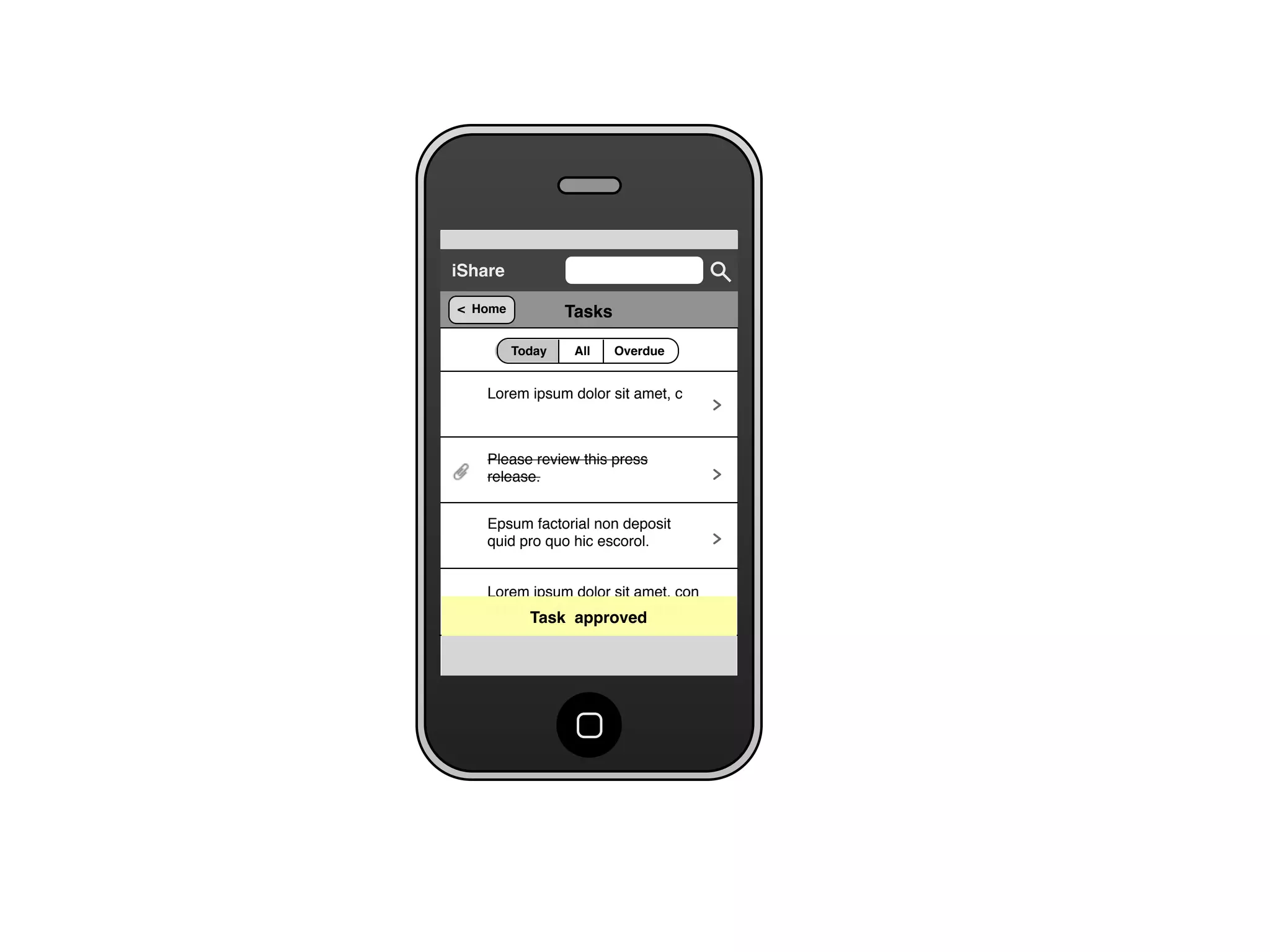 Share for iPhone UI Wireframes - User Story Six