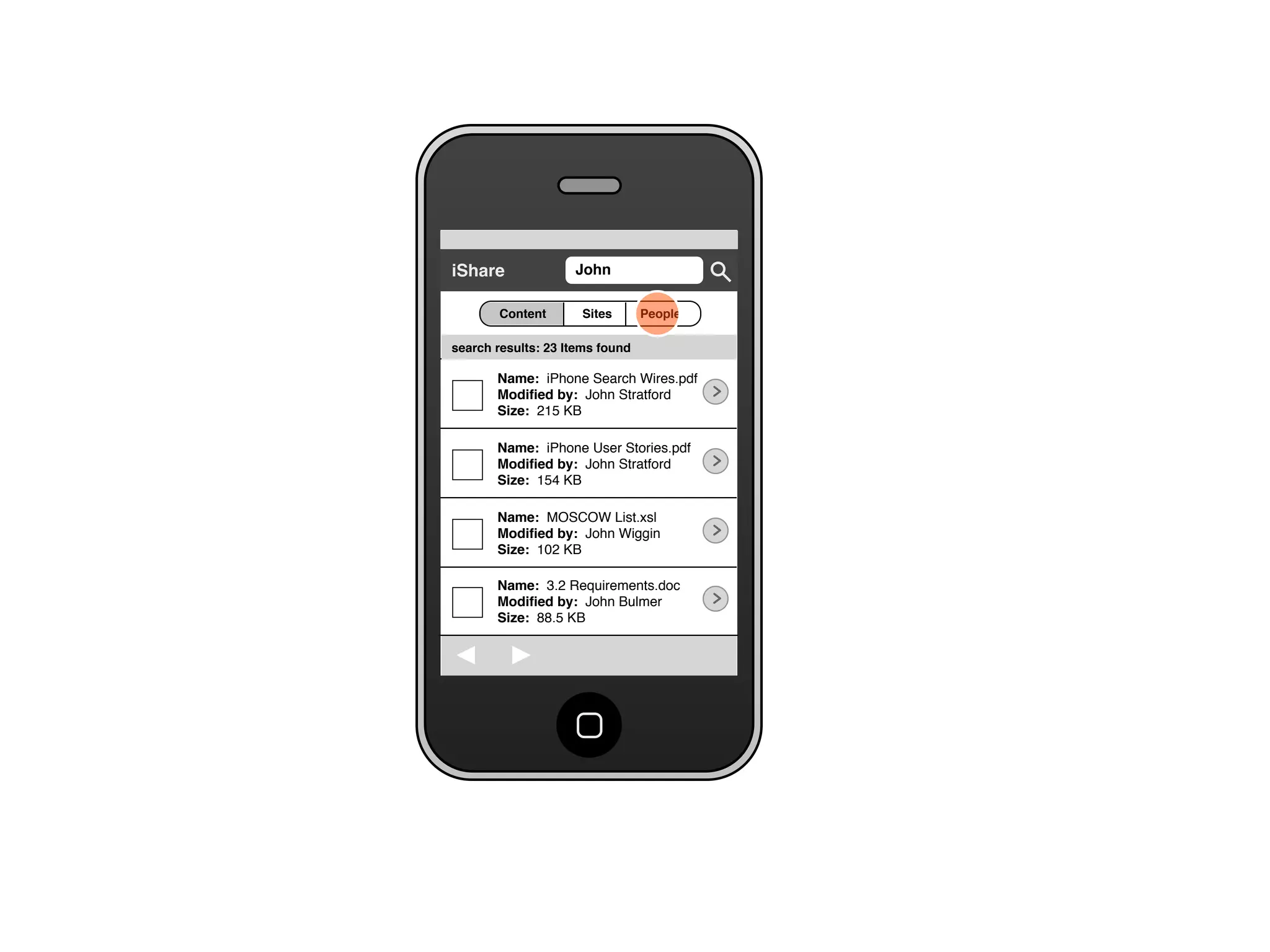 Share for iPhone UI Wireframes - User Story Ten