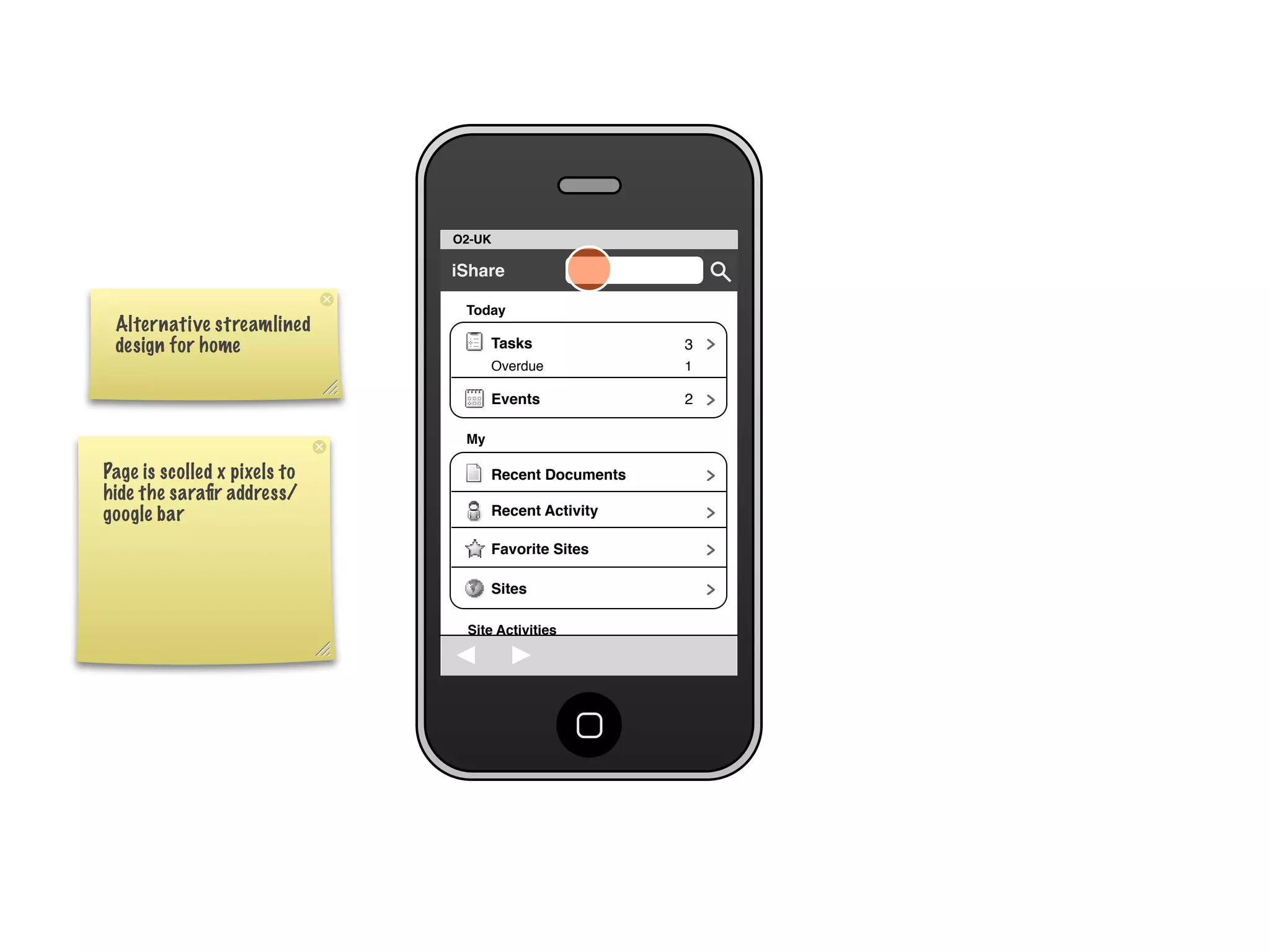 Share for iPhone UI Wireframes - User Story Two - Search for Document