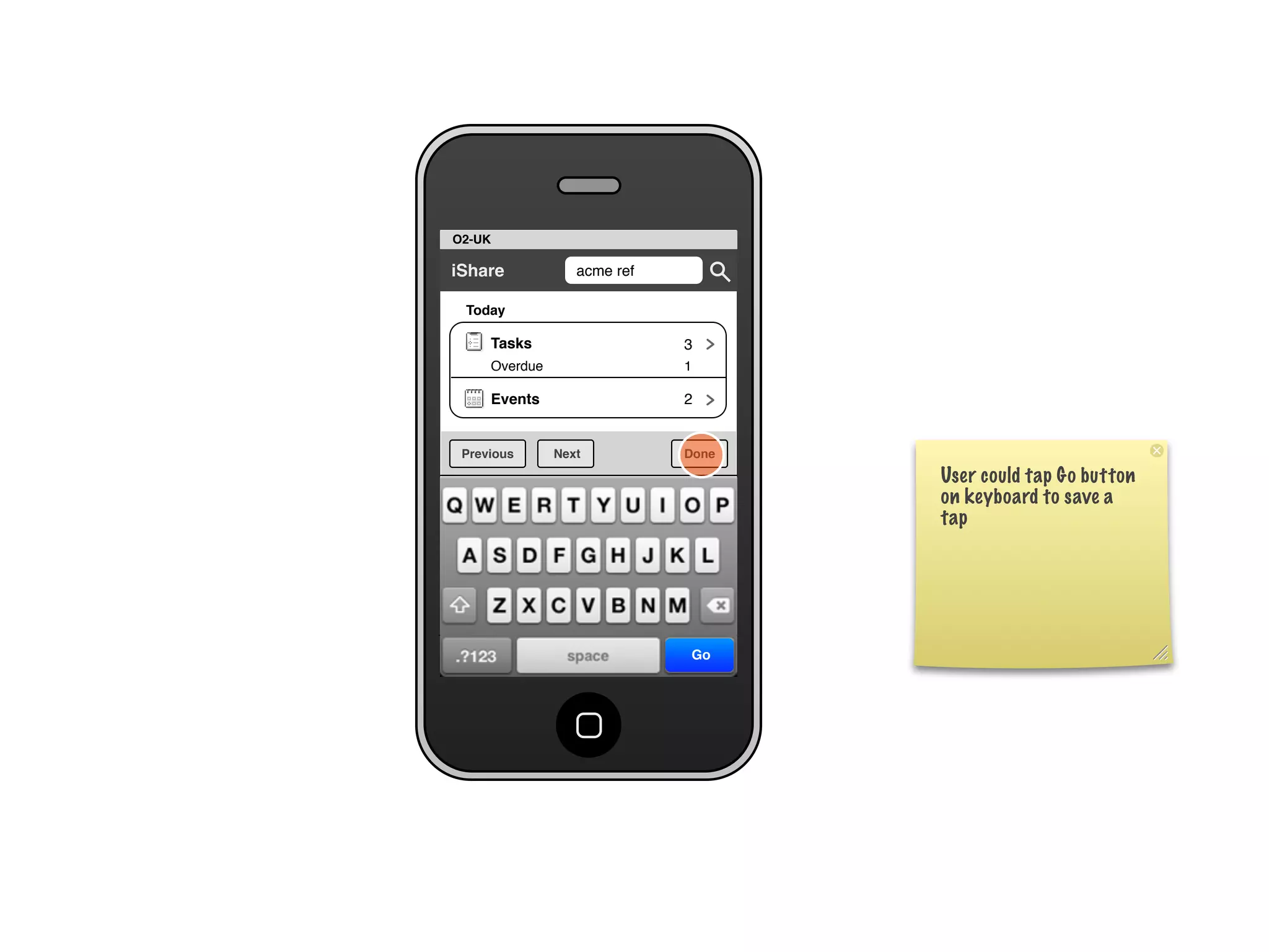 Share for iPhone UI Wireframes - User Story Two - Search for Document