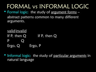 Informal Arguments IPHP-lesson-9-logic-argument deductive and inductive.ppt