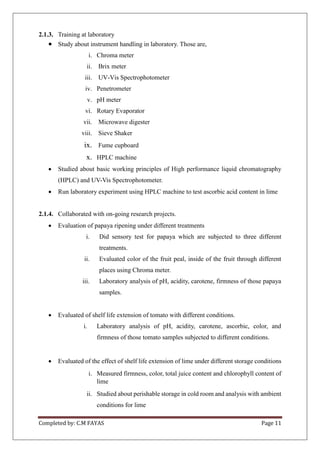 Ipht training report c.m fayas | PDF