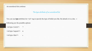 HTML LIST | PPTX