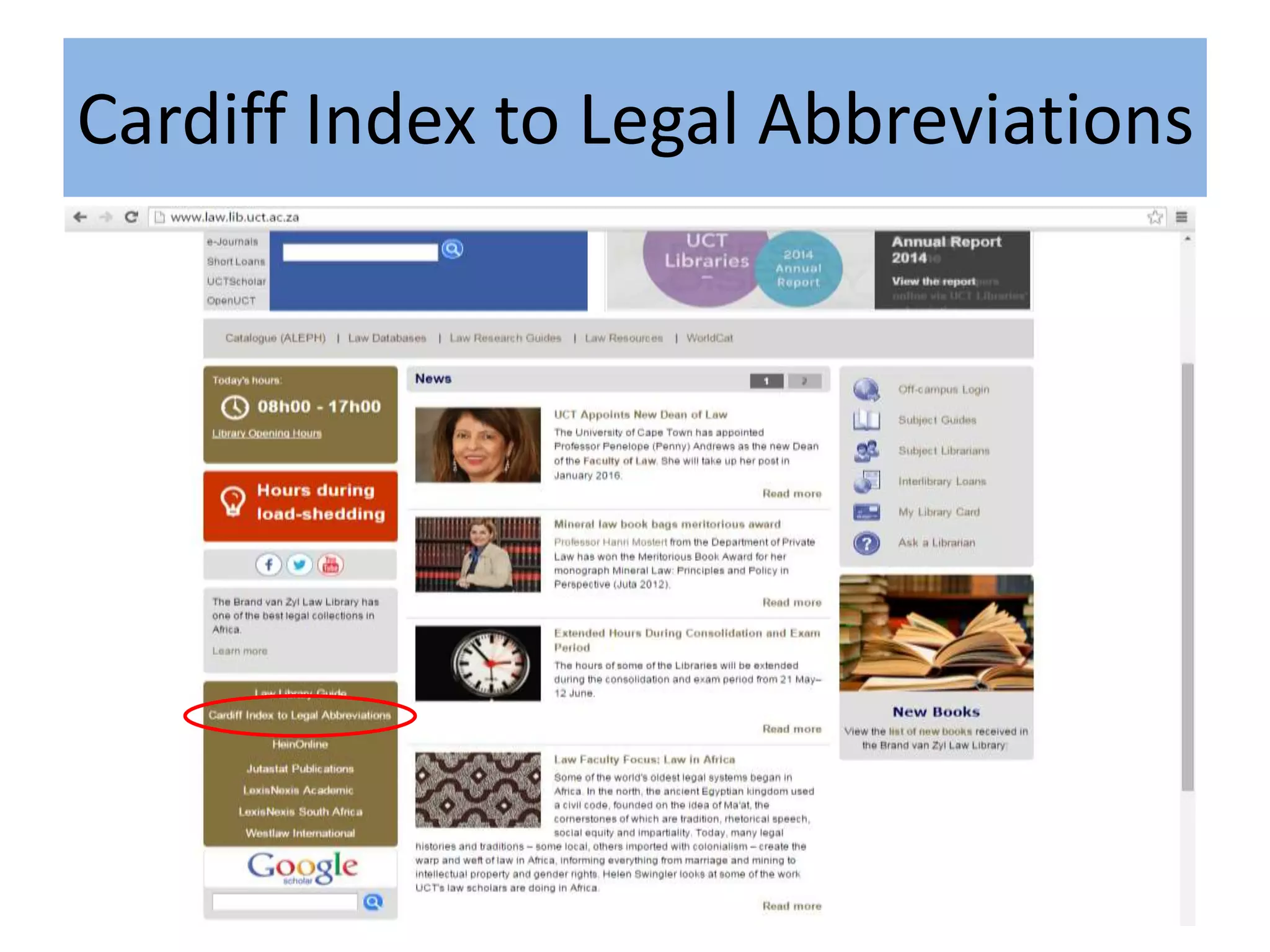 Cardiff Index to Legal Abbreviations
 