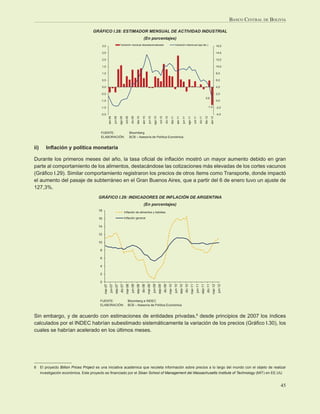 BANCO CENTRAL DE BOLIVIA

                                     GRÁFICO I.28: ESTIMADOR MENSUAL DE ACTIVIDAD INDUSTRIAL
                                                                                                                       (En porcentajes)
                                              3,0                             Variación mensual desestacionalizada                                                                      Variación interanual (eje der.)                                                                 16,0

                                              2,5                                                                                                                                                                                                                                       14,0

                                              2,0                                                                                                                                                                                                                                       12,0

                                              1,5                                                                                                                                                                                                                                       10,0

                                              1,0                                                                                                                                                                                                                                       8,0

                                              0,5                                                                                                                                                                                                                                       6,0

                                              0,0                                                                                                                                                                                                                                       4,0

                                          -0,5                                                                                                                                                                                                                                          2,0
                                                                                                                                                                                                                                                                 0,6
                                          -1,0                                                                                                                                                                                                                                          0,0

                                          -1,5                                                                                                                                                                                                                        -1,3              -2,0

                                          -2,0                                                                                                                                                                                                                                          -4,0

                                                                              ago-09



                                                                                                   dic-09
                                                                                         oct-09



                                                                                                            feb-10




                                                                                                                                           ago-10



                                                                                                                                                                  dic-10
                                                        abr-09

                                                                   jun-09




                                                                                                                      abr-10

                                                                                                                                jun-10



                                                                                                                                                      oct-10



                                                                                                                                                                               feb-11




                                                                                                                                                                                                                        ago-11



                                                                                                                                                                                                                                                    dic-11
                                                                                                                                                                                            abr-11

                                                                                                                                                                                                          jun-11



                                                                                                                                                                                                                                      oct-11



                                                                                                                                                                                                                                                                 feb-12

                                                                                                                                                                                                                                                                             abr-12
                                          FUENTE:                                                 Bloomberg
                                          ELABORACIÓN:                                            BCB – Asesoría de Política Económica


ii)      Inﬂación y política monetaria

Durante los primeros meses del año, la tasa oﬁcial de inﬂación mostró un mayor aumento debido en gran
parte al comportamiento de los alimentos, destacándose las cotizaciones más elevadas de los cortes vacunos
(Gráﬁco I.29). Similar comportamiento registraron los precios de otros ítems como Transporte, donde impactó
el aumento del pasaje de subterráneo en el Gran Buenos Aires, que a partir del 6 de enero tuvo un ajuste de
127,3%.
                                         GRÁFICO I.29: INDICADORES DE INFLACIÓN DE ARGENTINA
                                                                                                                       (En porcentajes)
                                         18                                             Inflación de alimentos y bebidas

                                         16                                             Inflación general

                                         14

                                         12

                                         10

                                          8

                                          6

                                          4

                                          2

                                          0
                                                          jun-07


                                                                               dic-07


                                                                                                   jun-08
                                               mar-07


                                                                     sep-07




                                                                                                                     dic-08


                                                                                                                                         jun-09
                                                                                         mar-08


                                                                                                            sep-08




                                                                                                                                                               dic-09


                                                                                                                                                                                        jun-10
                                                                                                                               mar-09


                                                                                                                                                    sep-09




                                                                                                                                                                                                                   dic-10


                                                                                                                                                                                                                                           jun-11
                                                                                                                                                                           mar-10


                                                                                                                                                                                                     sep-10




                                                                                                                                                                                                                                                                    dic-11


                                                                                                                                                                                                                                                                                         jun-12
                                                                                                                                                                                                                             mar-11


                                                                                                                                                                                                                                                        sep-11


                                                                                                                                                                                                                                                                               mar-12




                                          FUENTE:                                            Bloomberg e INDEC
                                          ELABORACIÓN:                                       BCB – Asesoría de Política Económica


Sin embargo, y de acuerdo con estimaciones de entidades privadas,8 desde principios de 2007 los índices
calculados por el INDEC habrían subestimado sistemáticamente la variación de los precios (Gráﬁco I.30), los
cuales se habrían acelerado en los últimos meses.




8     El proyecto Billion Prices Project es una iniciativa académica que recoleta información sobre precios a lo largo del mundo con el objeto de realizar
      investigación económica. Este proyecto es ﬁnanciado por el Sloan School of Management del Massachusetts Institute of Technology (MIT) en EE.UU.


                                                                                                                                                                                                                                                                                                                       45
 