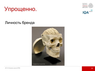 Упрощенно.
Личность бренда
2013 © Бизнес-школа ИПМ 33
 