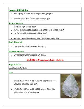 vuqdwy ifjfLFkfr;ka
• thok.kq Qly ds vo'ks"kksa vkSj cht esa jgrk gSA
• ueh;qDr ekSle blds QSyus esa enn djrk gSA
d`f"kxr fu;a=.k
• xehZ esa xgjh tqrkbZ djsaA
• lgu'khy ;k çfrjks/kd fdLesa tSls ts-,l- 71&05 ts-,l- 93&05 mxk,A
• LoLFk ,oa çekf.kr chtksa dk mi;ksx djsaA
• lks;kchu dks vukt Qlyksa ds lkFk Qly pØ esa 'kkfey djsA
;kaf=d fu;a=.k
• Qly ds laØfer vo'ks"kksa dks u"V djsaA
jklk;fud fu;a=.k
• Qly ds laØfer vo'ks"kksa dks u"V djsaA
ikÅMj feYm;q(pqf.kZr vkflrk
dkjd thok.kw
ekbØksLiksjk fMQwtk
{kfr
• lQsn pwf.kZr /kCcs ;k isp ikS/ks ds rus] ifRr;ksa ,oa
QfYy;ksa ij fn[kkbZ nsrs gSA
• vf/kd laØe.k ij lQsn pq.kZ inkFkZ feêh ls Åij ds lkjs
fgLlksa esa fn[kkbZ iM+rk gSA
 