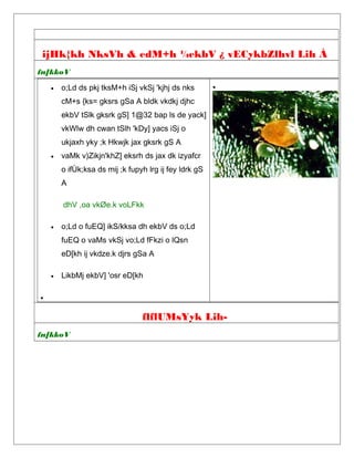 ijHk{kh NksVh & edM+h ¼ekbV ¿ vECykbZlhvl Lih À
fn[kkoV
• o;Ld ds pkj tksM+h iSj vkSj 'kjhj ds nks
cM+s {ks= gksrs gSa A bldk vkdkj djhc
ekbV tSlk gksrk gS] 1@32 bap ls de yack]
vkWlw dh cwan tSlh 'kDy] yacs iSj o
ukjaxh yky ;k Hkwjk jax gksrk gS A
• vaMk v)Zikjn'khZ] eksrh ds jax dk izyafcr
o ifÙk;ksa ds mij ;k fupyh lrg ij fey ldrk gS
A
dhV ,oa vkØe.k voLFkk
• o;Ld o fuEQ] ikS/kksa dh ekbV ds o;Ld
fuEQ o vaMs vkSj vo;Ld fFkzi o lQsn
eD[kh ij vkdze.k djrs gSa A
• LikbMj ekbV] 'osr eD[kh
•
•
flflUMsYyk Lih-
fn[kkoV
 