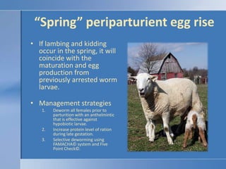 “Spring” periparturient egg rise<br />If lambing and kidding occur in the spring, it will coincide with the maturation and...