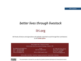 Holistic paradigm for improving livestock productivity in Pakistan 