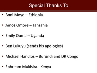 Update on ILRI in East Africa