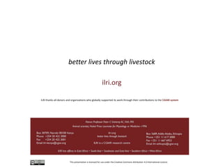 ILRI program outline: Livestock Genetics