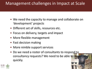 ILRI program outline: Impact at Scale