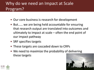 ILRI program outline: Impact at Scale