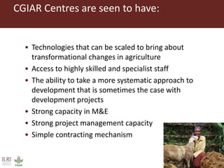 ILRI program outline: Impact at Scale
