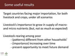 Livestock in national food security and nutrition: Trends and projections for 8 developing countries