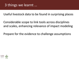 Livestock in national food security and nutrition: Trends and projections for 8 developing countries