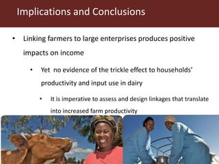 Processor linkages, Farm Productivity and Household Income in Dairy Farm Households in East Africa