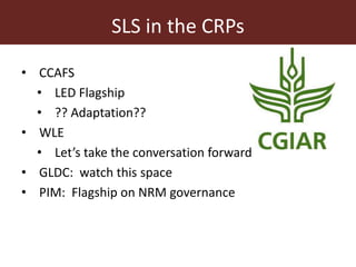 ILRI program outline: Sustainable Livestock Systems