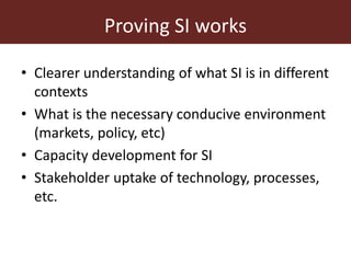 ILRI program outline: Sustainable Livestock Systems