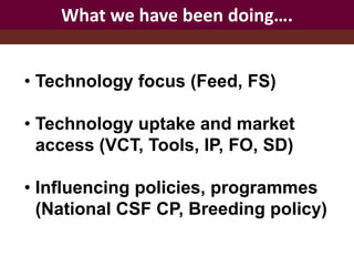 Update on ILRI in South Asia                                          