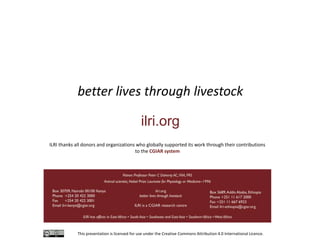 Update on ILRI in Southern Africa