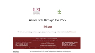 Peri-Urban agriculture:  Opportunities for sustainable and climate friendly livestock