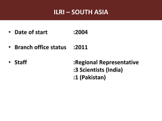 ILRI in South Asia
