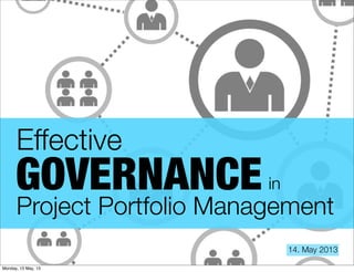 Effective

GOVERNANCE

in

Project Portfolio Management
14. May 2013

Monday, 13 May, 13

 