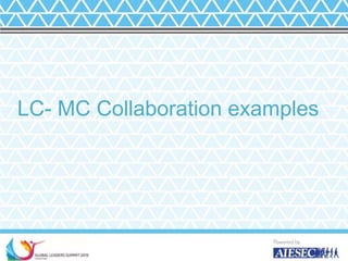 LC- MC Collaboration examples
13
 