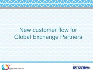 New customer flow for
Global Exchange Partners
 