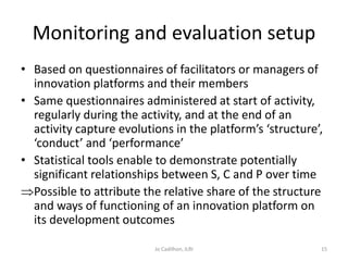 Outline for a socio-economic conceptual framework to evaluate the impact of innovation platforms