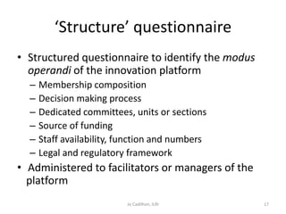 Outline for a socio-economic conceptual framework to evaluate the impact of innovation platforms