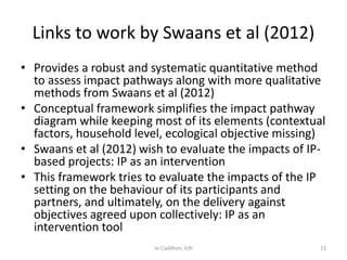 Outline for a socio-economic conceptual framework to evaluate the impact of innovation platforms
