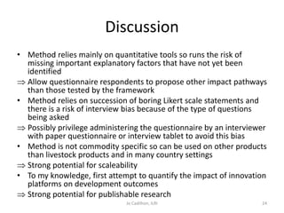 Outline for a socio-economic conceptual framework to evaluate the impact of innovation platforms