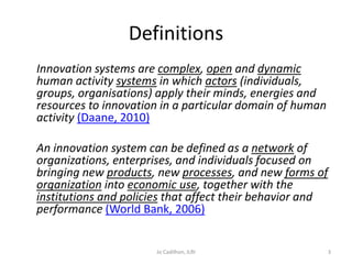 Outline for a socio-economic conceptual framework to evaluate the impact of innovation platforms