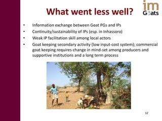  Innovation platforms in the imGoats project: Lessons learned