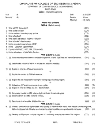Ip model exam question paper | PDF