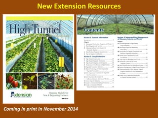 New Extension Resources 
Coming in print in November 2014 
 