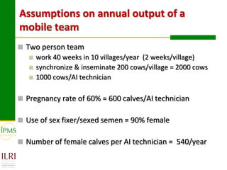 Technological options and approaches to improve supply of desirable animal genetic material: IPMS Experience