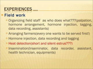 Alternatives to improve field AI delivery system to enhance beef and dairy system in South region: Experiences, lessons and plans