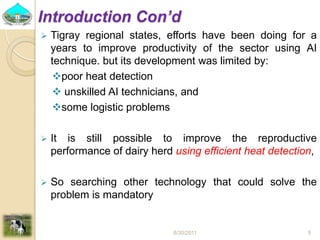 Past experiences and next year plan of dairy synchronization in Tigray 