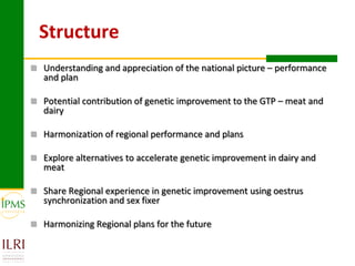 Workshop program and expectations of the IPMS Alternatives for Improving Field AI Delivery System to Enhance Beef and Dairy Production in Ethiopia Workshop 