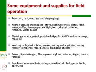 Technical, organizational and institutional arrangements for effective delivery of oestrus synchronization program