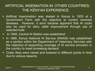 Performance of artificial insemination: Challenges and opportunities