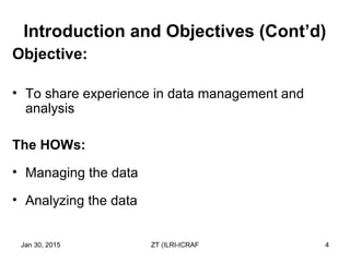 Data management and analysis