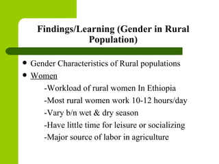 Gender in value chain: ILRI/IPMS experience in Ethiopia